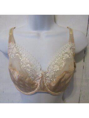 Wacoal Bra 36DD Beige Lace Perfect Perception Underwire Back Closure 855125